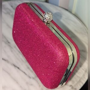 💕 Sparkling Pink Glitter Hardcase Clutch